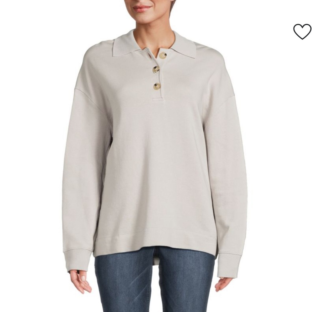 VINCE Long Sleeve Polo size s